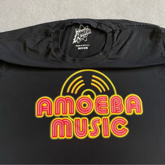 Amoeba Music Men’s T-Shirt Black Size Medium - Picture 2 of 6